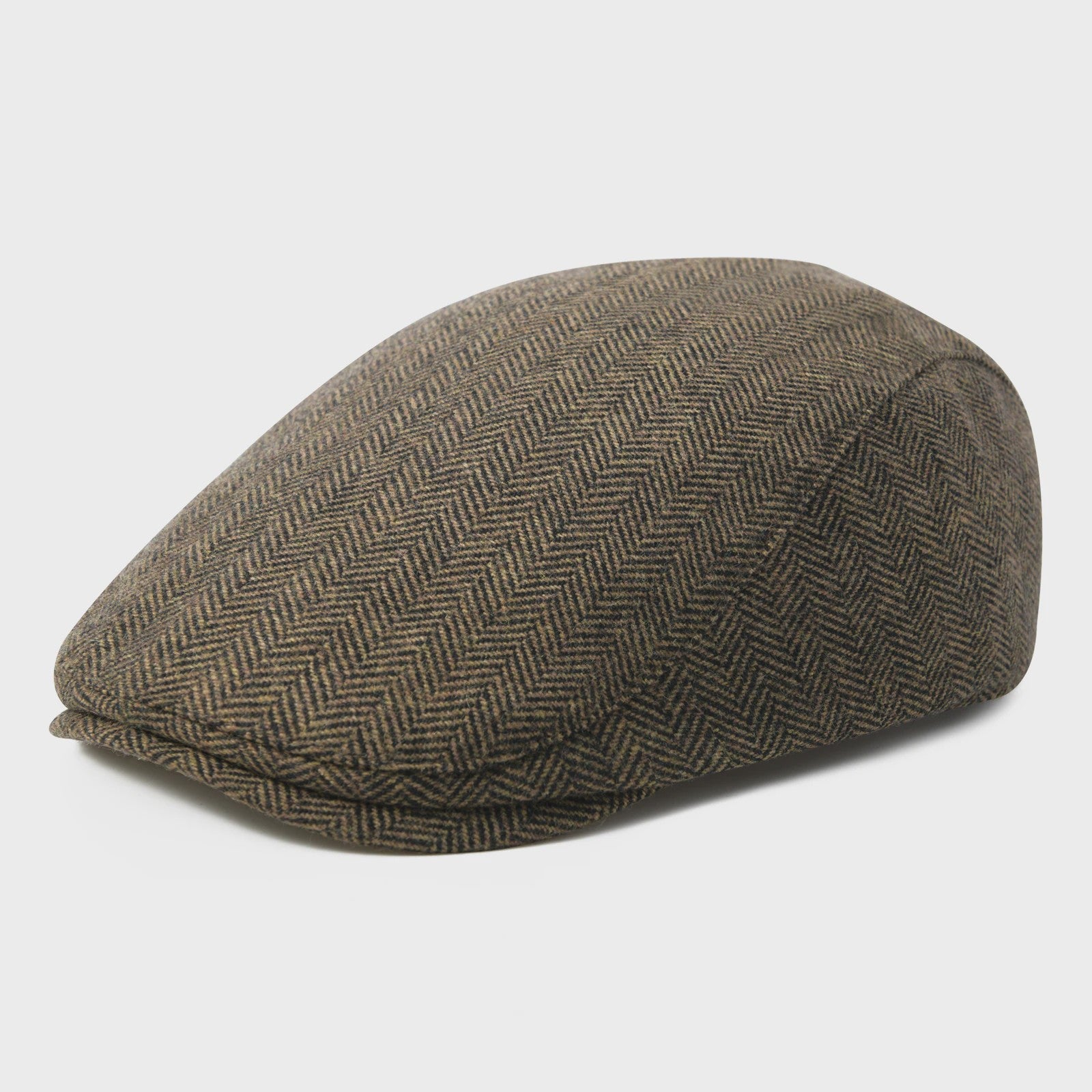 Heren Visgraat Wolmix Flat Cap - Stijlvolle Newsboy & Gatsby Pet voor Winter & Outdoor