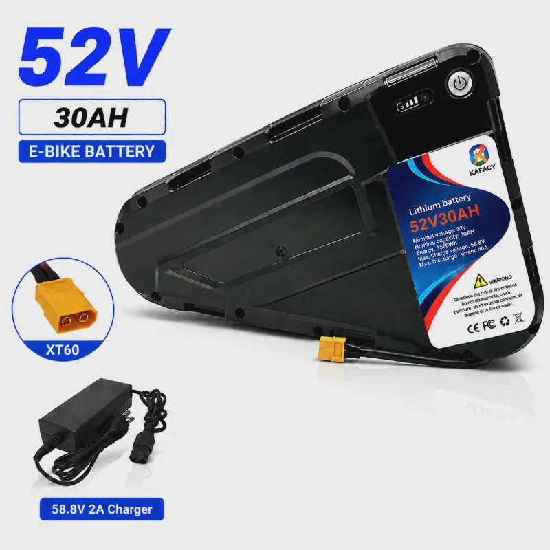 52V 20Ah-40Ah Lithium E-bike Batterij voor Elektrische Fietsen (500W-3000W Motor)