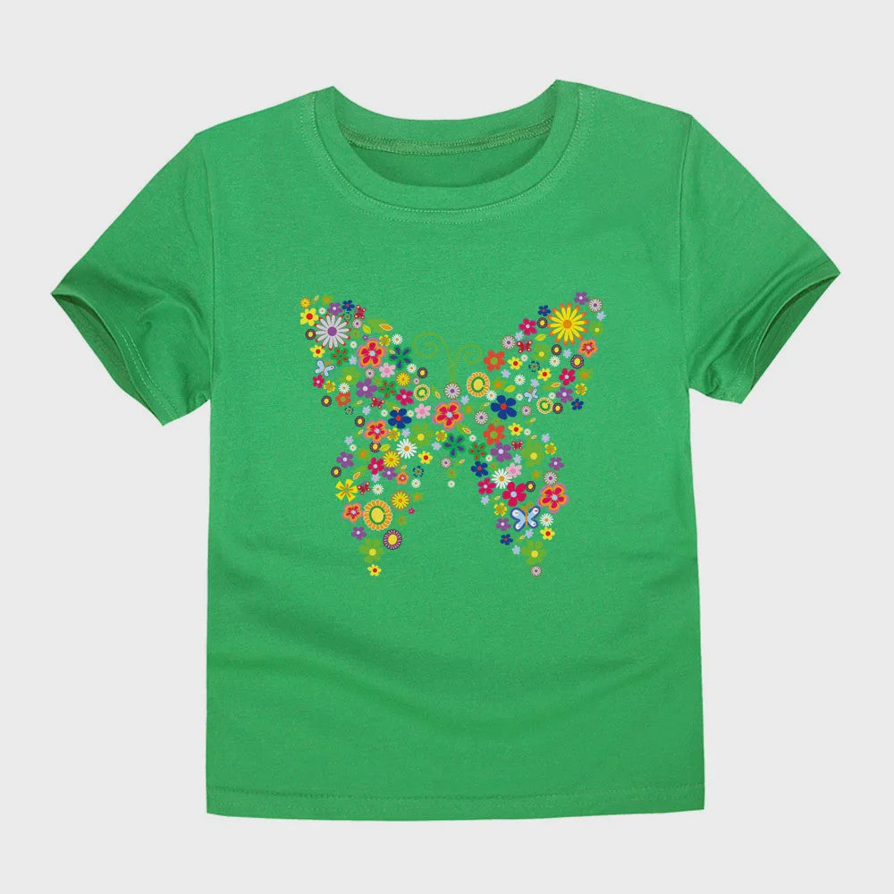 Schattig Katoenen T-shirt Meisjes met Bloemprint - Maten 2 t/m 14 Jaar