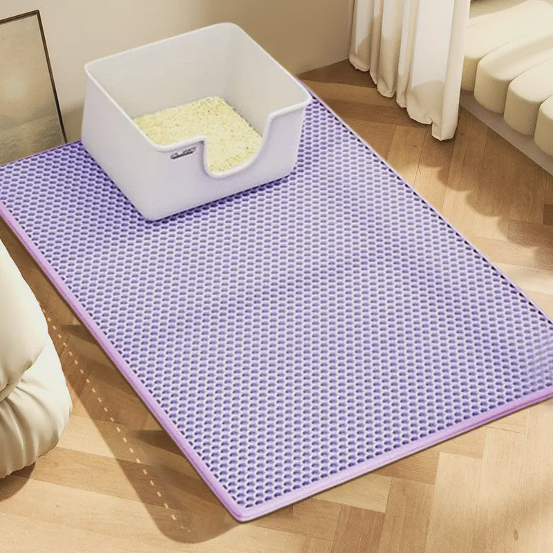 Dubbellaags Kattenbakmat - Waterdicht EVA, Vangt Grit op, Makkelijk Schoon te Maken