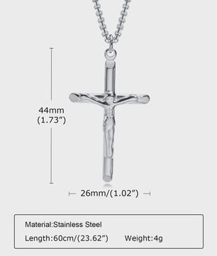 Heren RVS Kruis Ketting met Jezus Hanger - Religieuze Christelijke Sieraden