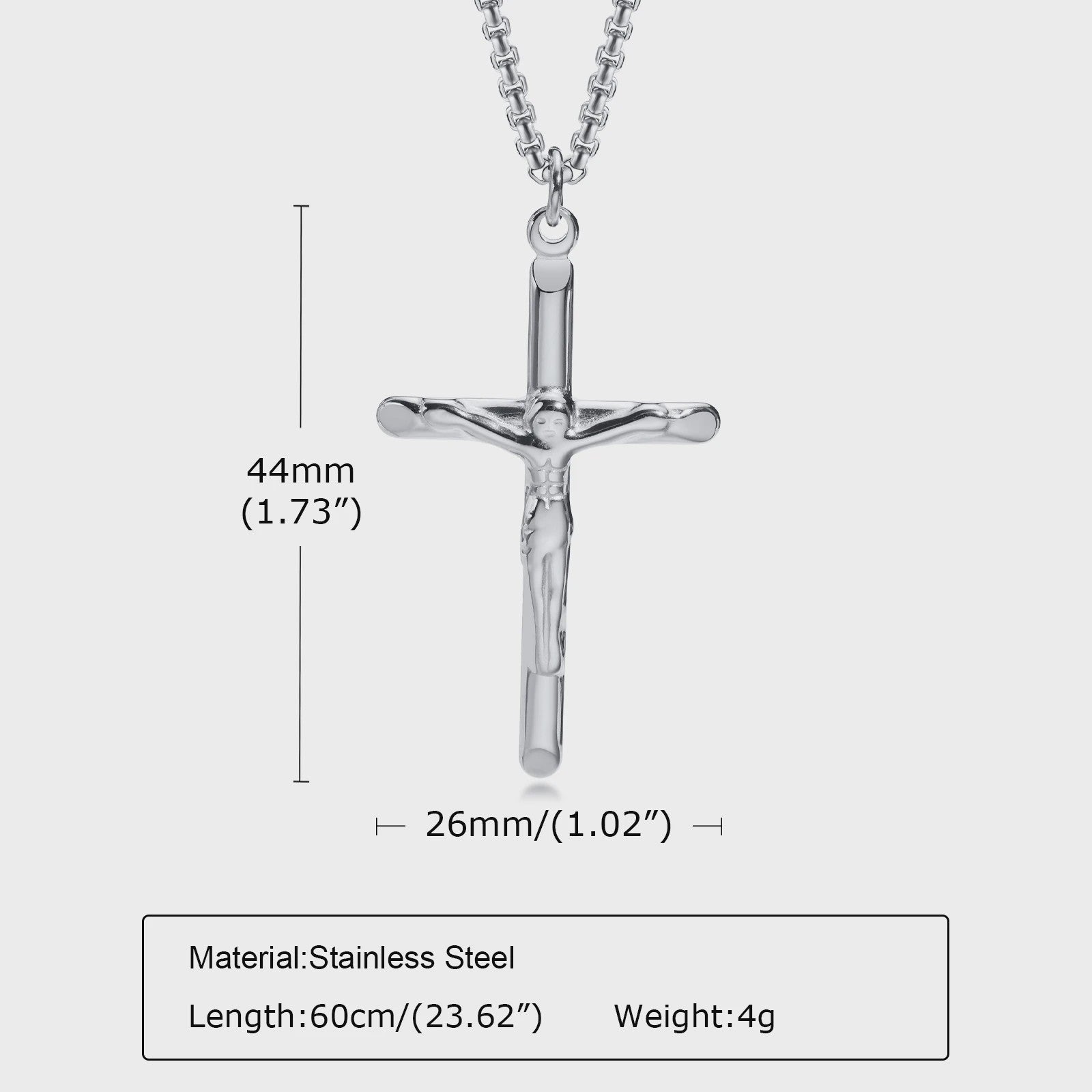 Heren RVS Kruis Ketting met Jezus Hanger - Religieuze Christelijke Sieraden