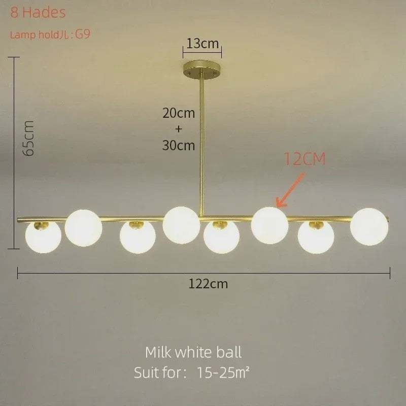 Moderne Magische Bonen Glas Kroonluchter - 6/7 Lampen - Goud/Zwart
