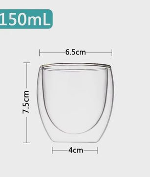 Dubbelwandige Glazen Mokken - Hittebestendig & Handgemaakt voor Koffie, Thee, Bier & Whiskey