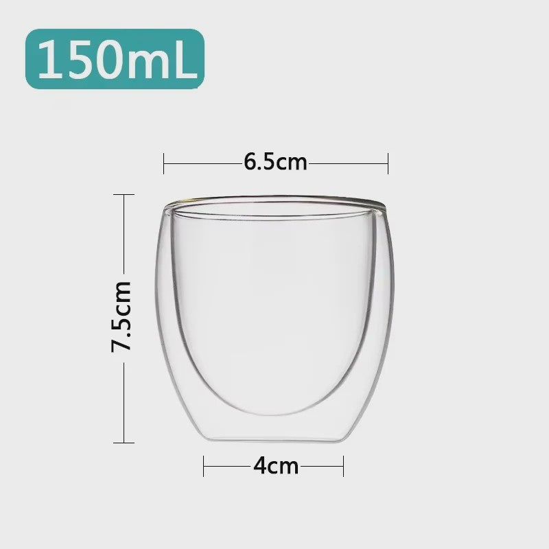 Dubbelwandige Glazen Mokken - Hittebestendig & Handgemaakt voor Koffie, Thee, Bier & Whiskey
