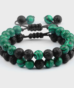 Verstelbare Lava Kralen & Tijgeroog Armband - Yoga & Helende Sieraden voor Hem en Haar