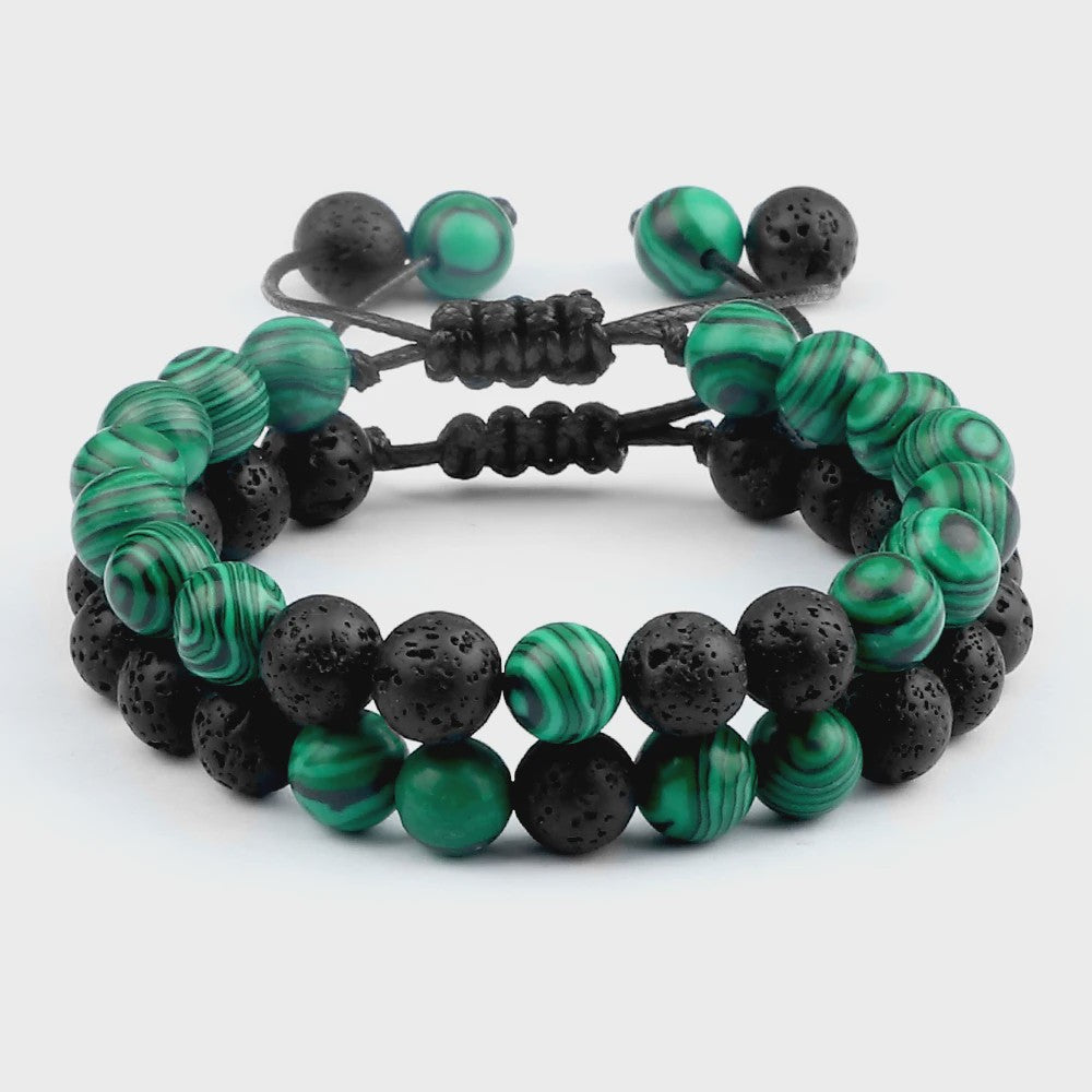 Verstelbare Lava Kralen & Tijgeroog Armband - Yoga & Helende Sieraden voor Hem en Haar