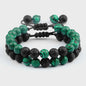 Verstelbare Lava Kralen & Tijgeroog Armband - Yoga & Helende Sieraden voor Hem en Haar