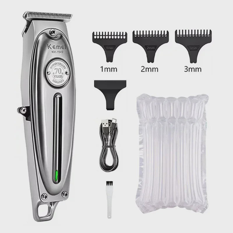 Kemei Professionele Metalen Trimmer KM-TX1/KM-2010/KM-1949 - Oplaadbaar met LED Display