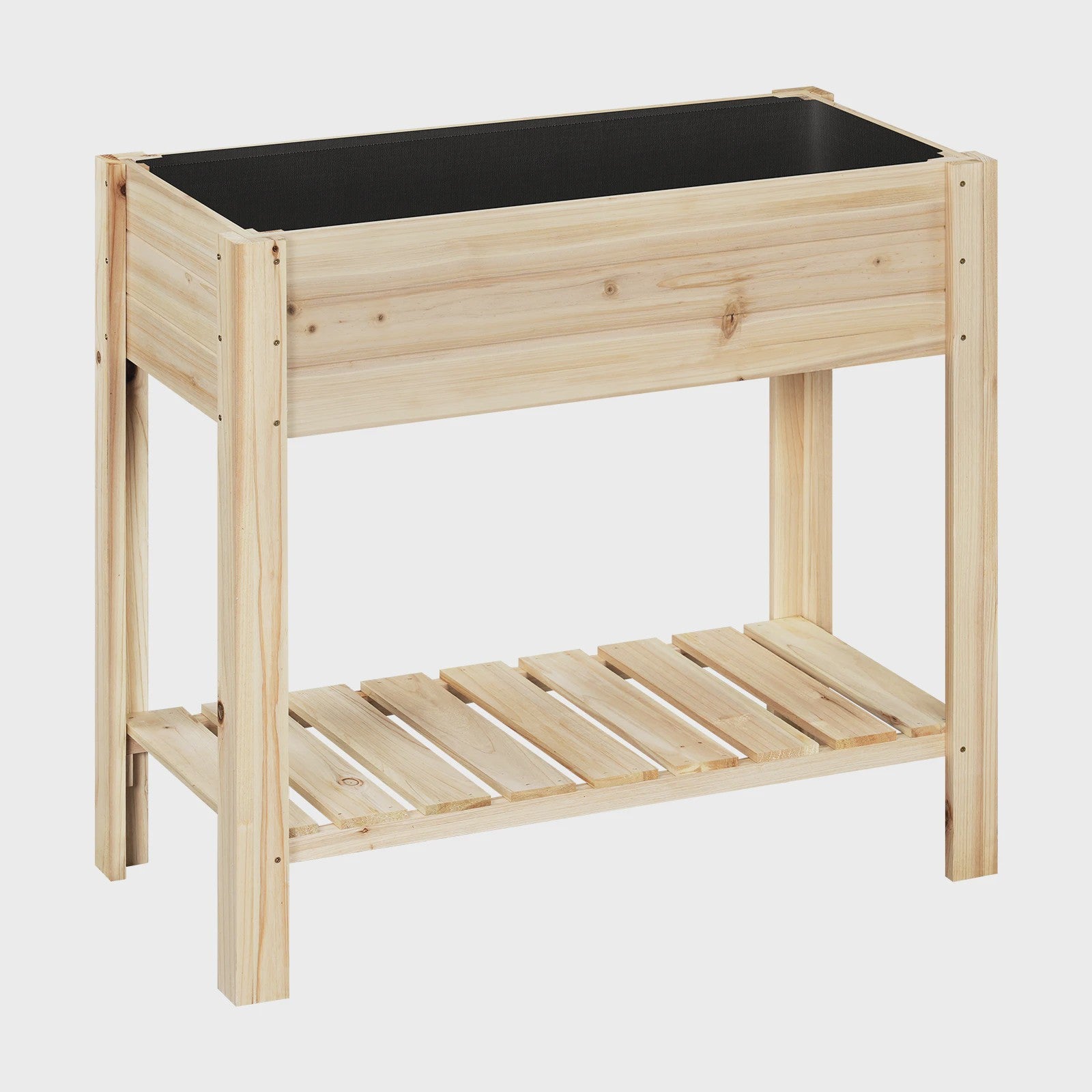 Houten Verhoogd Plantenbak met Plank - 80x75x40cm - Tuin & Balkon