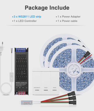 Smart WS2811 LED Strip Verlichting - 5M/10M Kit met Water Effect en Instelbare Snelheid