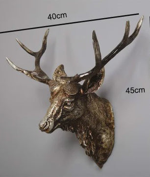Decoratieve Hertenkop Wanddecoratie - 17 Inch, Handgemaakt Hars Kunst