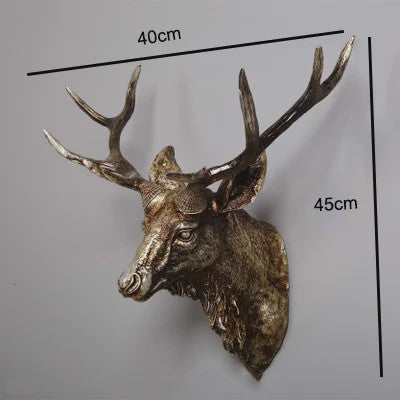 Decoratieve Hertenkop Wanddecoratie - 17 Inch, Handgemaakt Hars Kunst