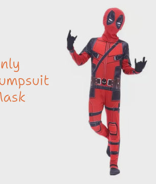 Deadpool Cosplay Kostuum Jumpsuit met Masker en Zwaarden voor Kinderen en Volwassenen