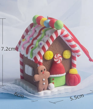 Set van 5 Kerstversiering Gingerbread Huizen - Decoratieve Kerstboom Hangers