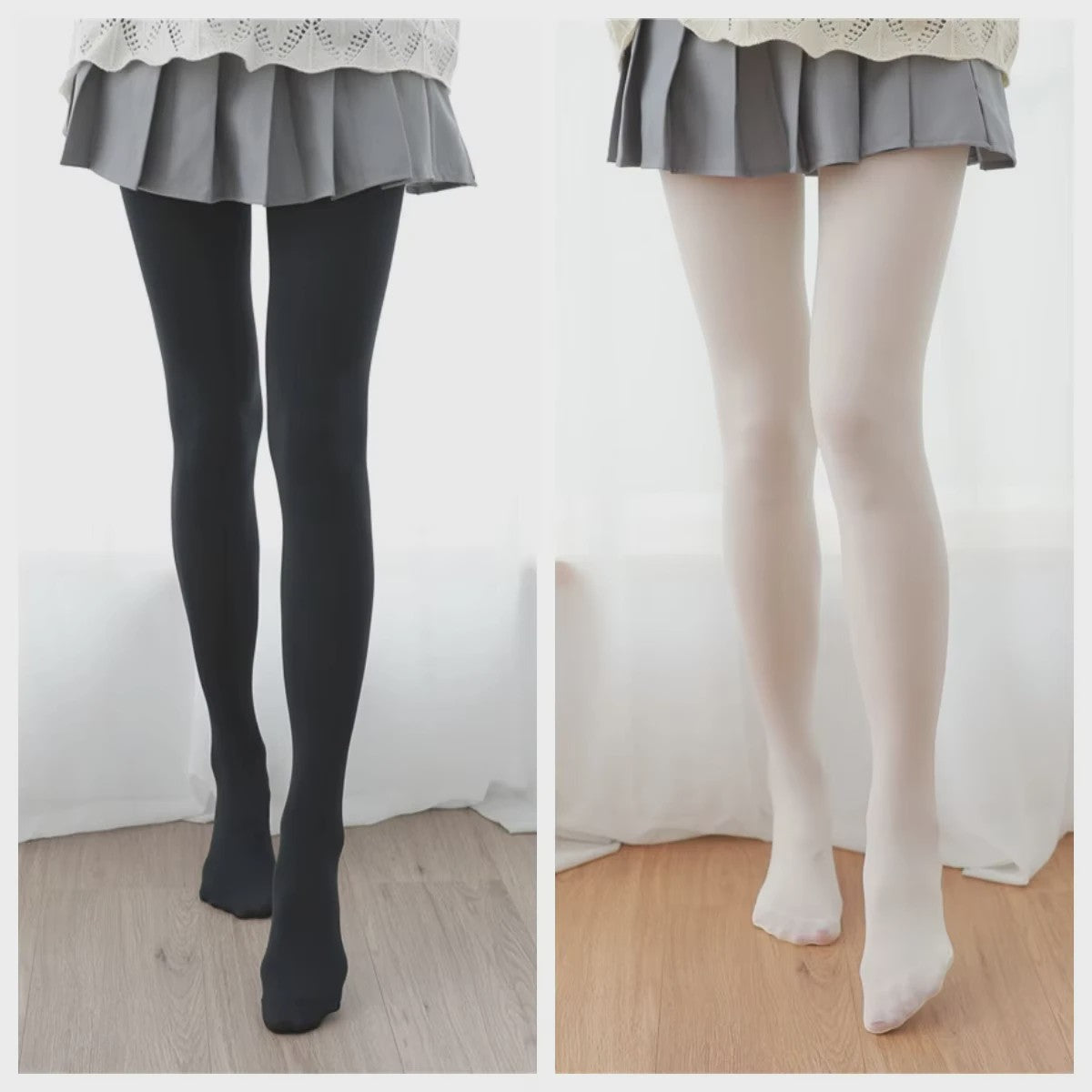 120D Lolita Stijl Dijhoge Nylon Kousen - Zoet & Sexy - Melkwit