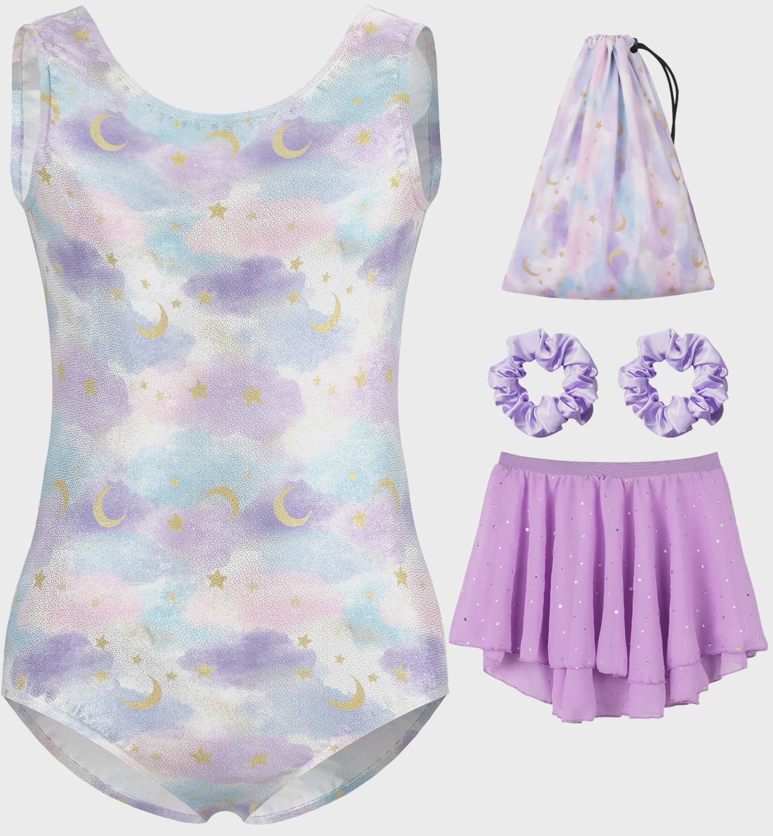 Meisjes Gymnastiek & Ballet Leotard Jurk met Afneembare Rok en Opbergtas | Leeftijd 5-11 Jaar