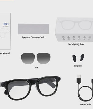 AI Smart Bril met Camera: Vertaling, Foto/Video, 3600mAh Batterij & WiFi/BT