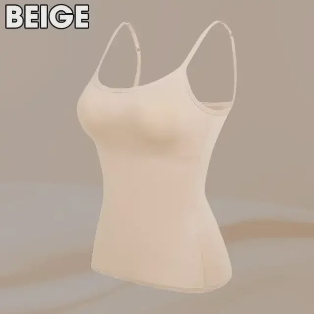 Dames Top met Ingebouwde Beha - Comfortabele Camisole Tanktop met Verstelbare Bandjes