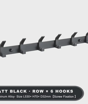 Moderne Zwarte Aluminium Wandhaken - Ophangrek voor Handdoeken, Jassen en Meer