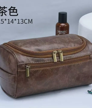 Luxe Leren Toilettas Heren Dames - Hangend & Ruim - Reis Toilettas