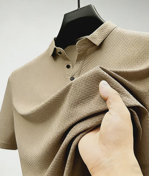 Heren Poloshirt met Wafelstructuur - Korte Mouw, Zachte & Ademende Stof
