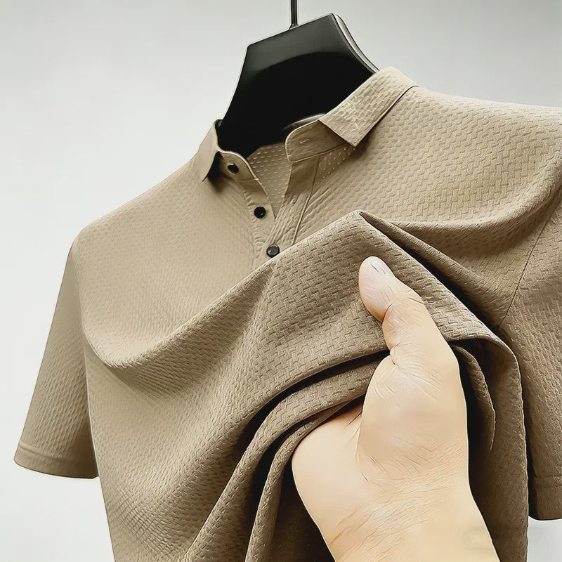 Heren Poloshirt met Wafelstructuur - Korte Mouw, Zachte & Ademende Stof