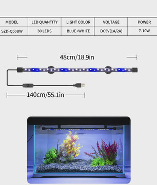 Waterdichte USB LED Aquarium Verlichting - Plantengroei & Decoratie (18-58cm)