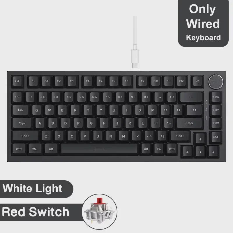 AJAZZ AK820 Pro Mechanisch Gaming Toetsenbord - Draadloos Bluetooth/2.4G/USB-C, Hot-Swappable, Gasket Mount, RGB