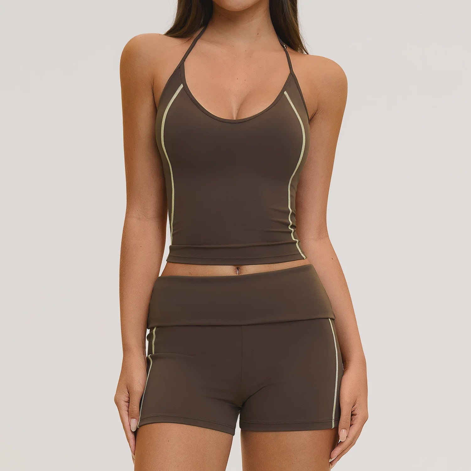 Dames Yogaset: Sportieve Outfit met BH en Cycling Shorts