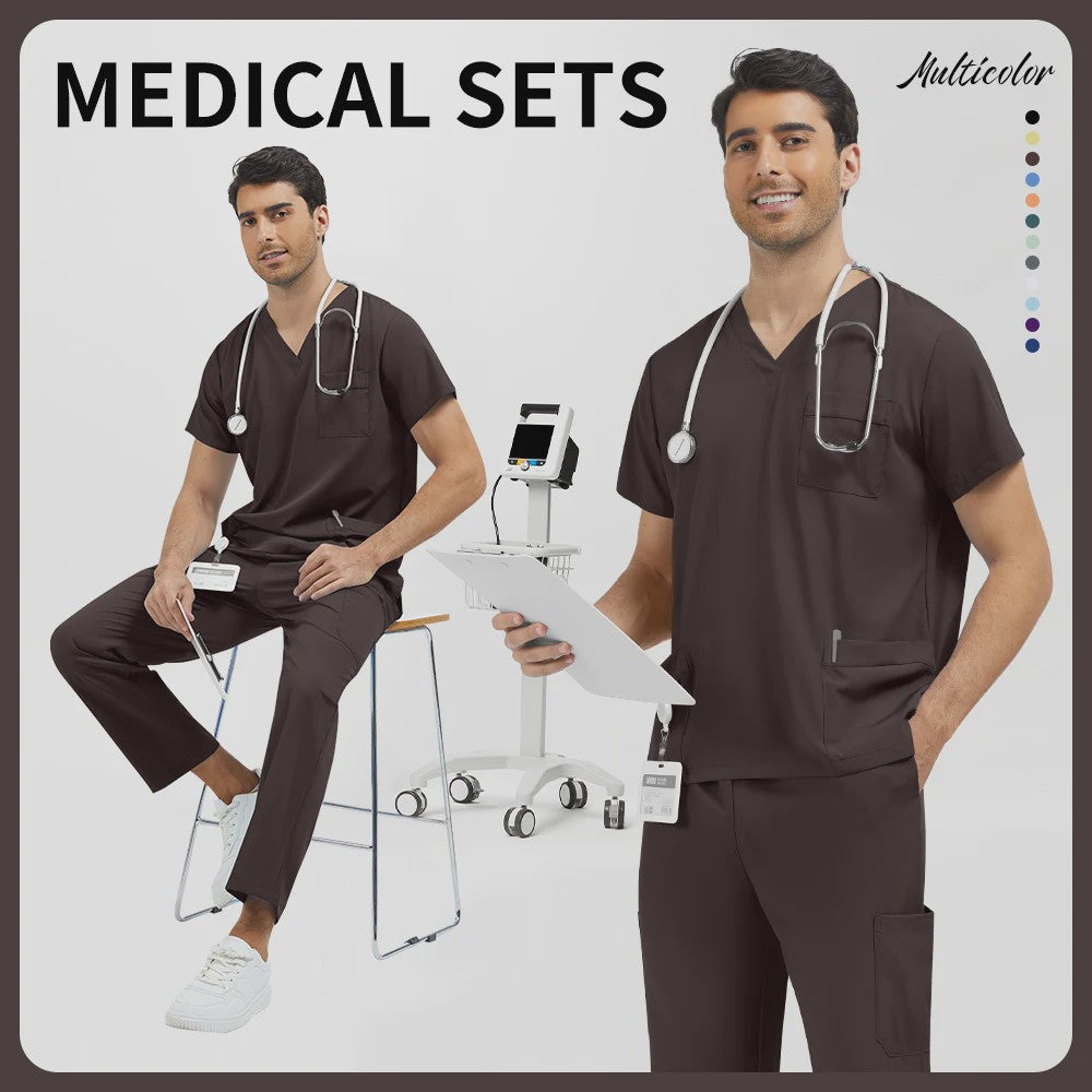 Niaahinn Heren Scrubs Set - Medische Werkkleding voor Ziekenhuis & Zorgprofessionals