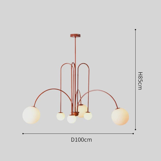 Nordic Minimalistische Plafondlamp Chandelier - Goud, Zwart, Rood - Sfeervolle Verlichting voor Woonkamer, Restaurant, Café