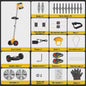 Accu Grastrimmer met Wielen - Verstelbare Steel & Krachtige Motor