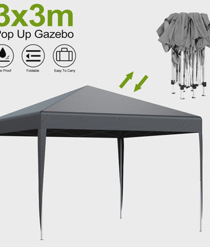 3x3m Pop-Up Gazebo Partytent - Waterdicht, UV-beschermend & Draagbaar