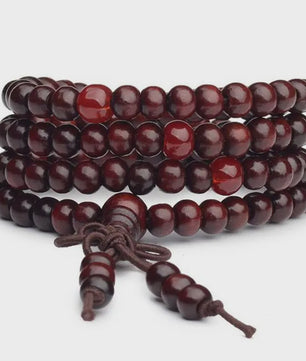 Natuurlijke Sandelhout Gebedskralen Armband - 108 Kralen voor Meditatie & Mannen/Vrouwen