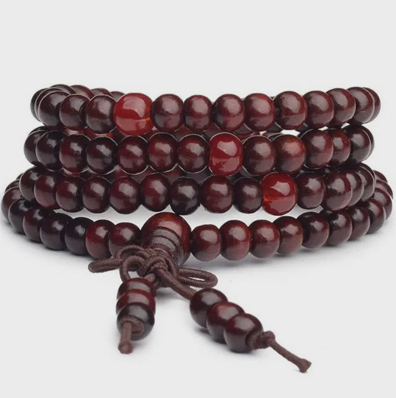 Natuurlijke Sandelhout Gebedskralen Armband - 108 Kralen voor Meditatie & Mannen/Vrouwen