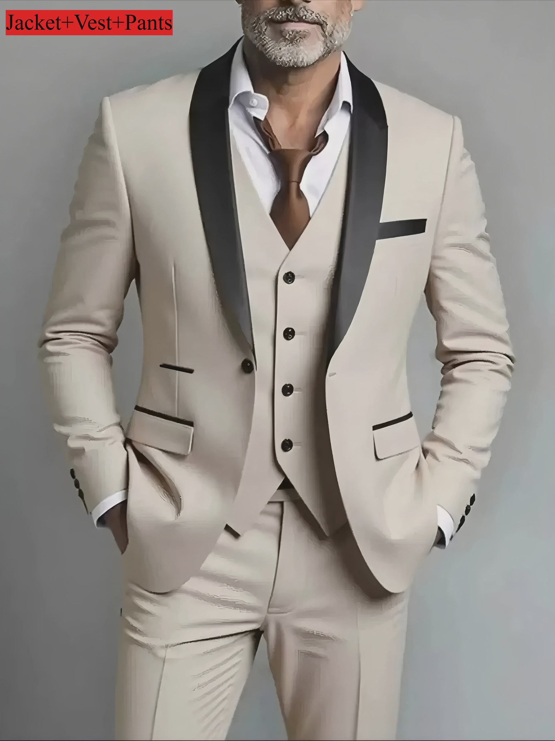 Elegante Heren Kostuum Set - Slim Fit Smoking voor Bruiloften & Formele Gelegenheden