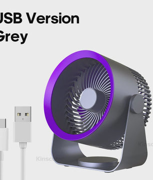KINSCOTER Multifunctionele Draadloze Ventilator: Draagbaar, Stil & Flexibel voor Bureau, Muur of Plafond