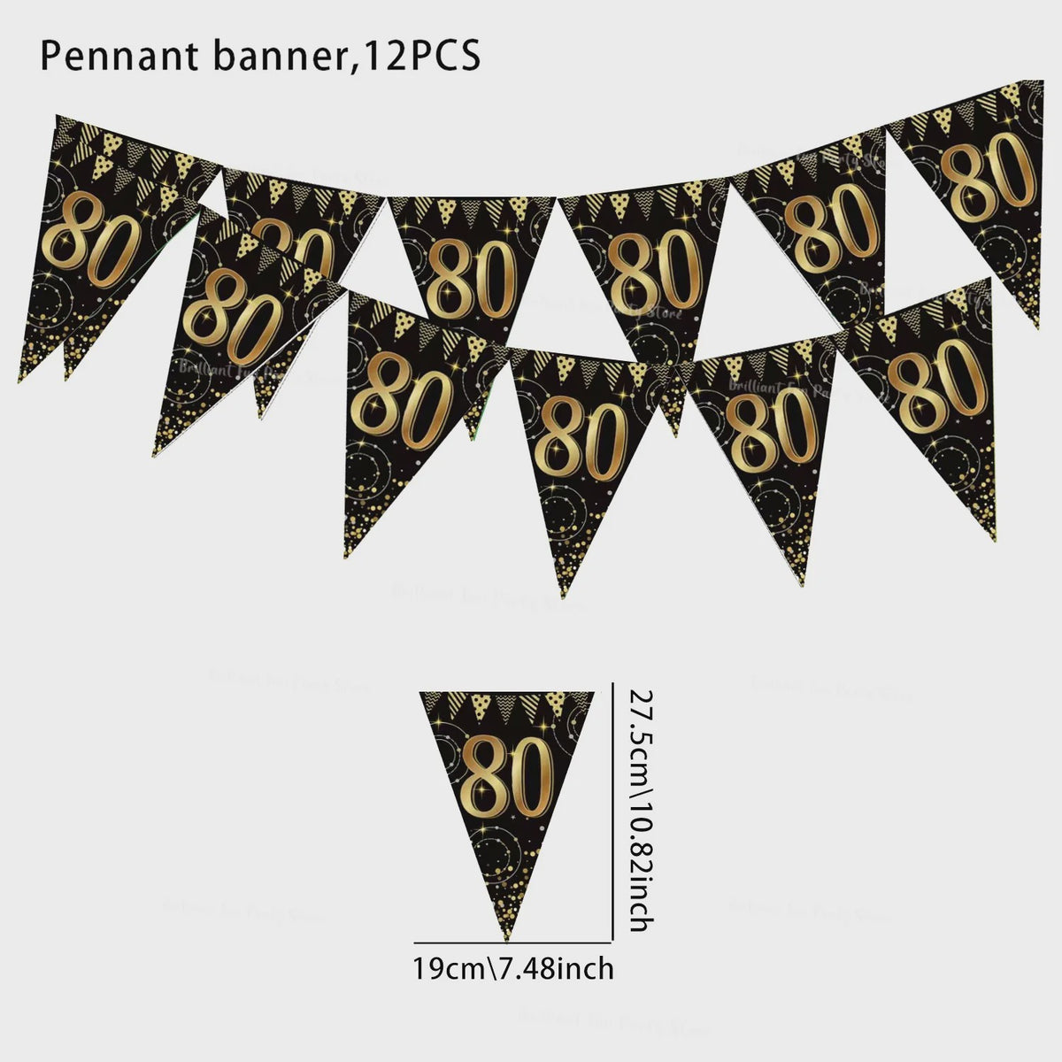 Black Gold Verjaardag Banner - Slingers voor 30, 40, 50, 60 Jaar Feestdecoratie