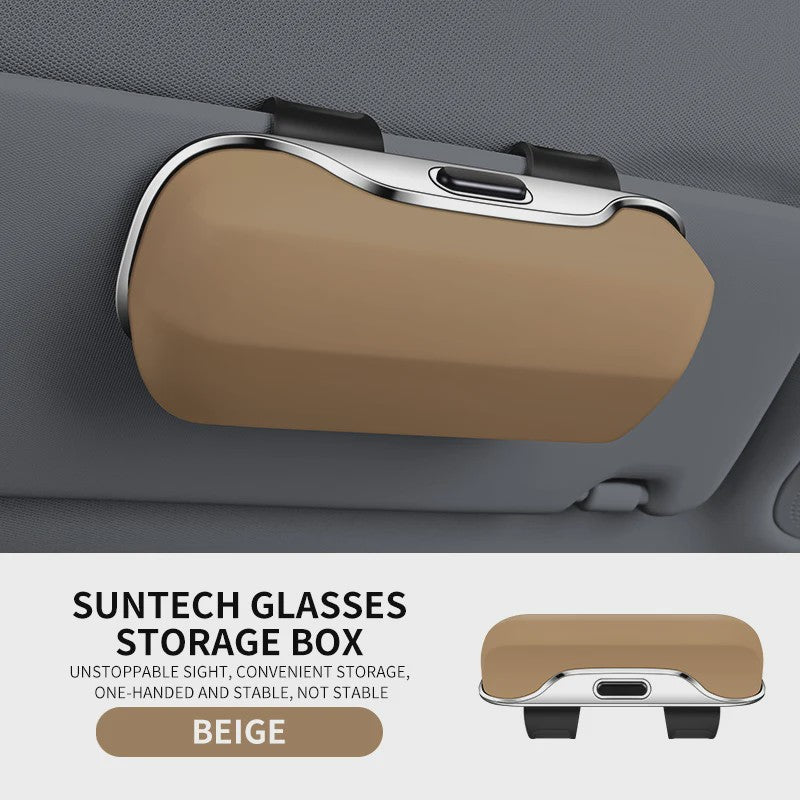 Multifunctionele Zonnebrilhouder & Brillenkoker voor Auto - Veilig Opbergen op de Zonneklep