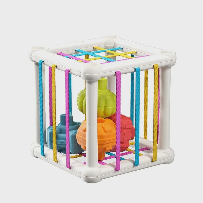 Montessori Vormenstoof Kubus - Educatief Speelgoed voor Baby's met Kleurrijke Vormen