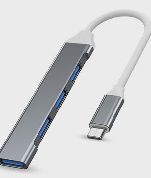 USB C Hub 3.0 met 4 Poorten (1x USB 3.0, 3x USB 2.0) & OTG Functie - Aluminium Adapter voor Laptop & PC