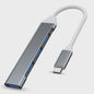USB C Hub 3.0 met 4 Poorten (1x USB 3.0, 3x USB 2.0) & OTG Functie - Aluminium Adapter voor Laptop & PC