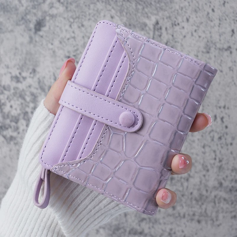 Compacte Portemonnee met Kroko Print - Kaarthouder & Muntportemonnee voor Dames