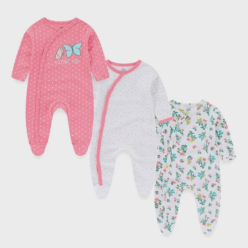 3-Pack Baby Rompers Unisex Katoen - Zacht & Comfortabel voor Pasgeborenen