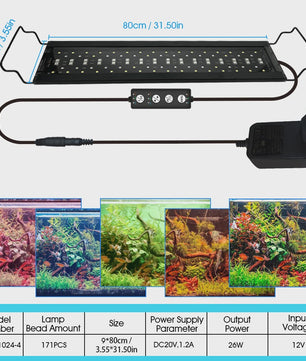 LED Aquarium Verlichting met Timer & Instelbare Helderheid - Full Spectrum, Verstelbaar