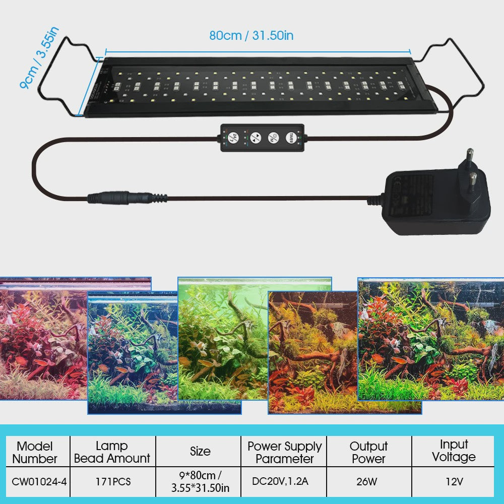 LED Aquarium Verlichting met Timer & Instelbare Helderheid - Full Spectrum, Verstelbaar
