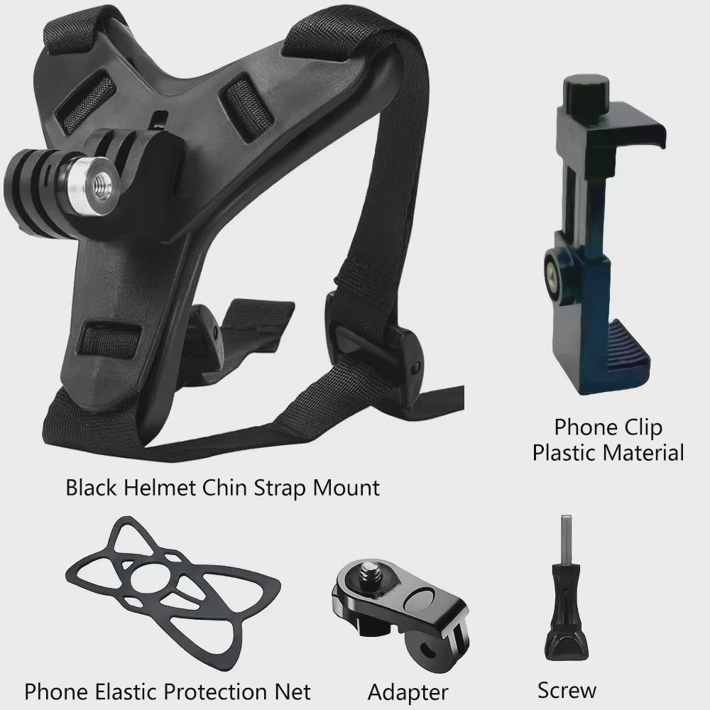 Motorhelm Kinband Mount voor Actiecamera's - GoPro, DJI, Insta360 & Meer