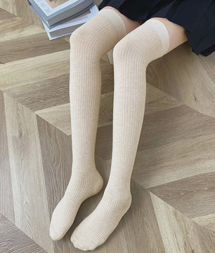 Dames Hoge Sokken Wol Blend - Ribgebreid, Warm & Zacht voor de Winter