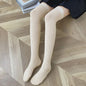Dames Hoge Sokken Wol Blend - Ribgebreid, Warm & Zacht voor de Winter